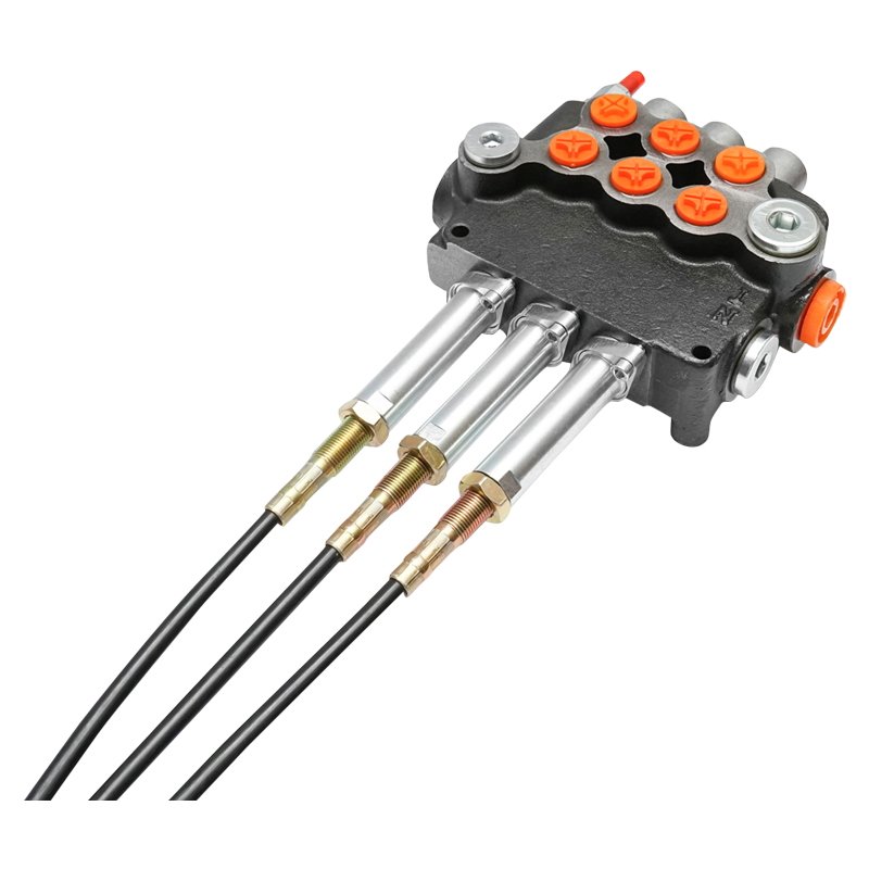 Distribuitor hidraulic cu 3 manete, lungime cablu 2m presiune 250 bar debit 80L/min Breckner Germany